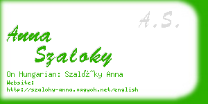 anna szaloky business card